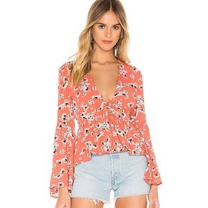 JACK by BB Dakota Blue Skies Top in Persimmon Red